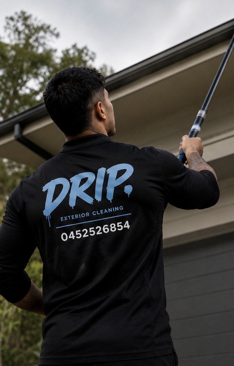 Drip Exterior Cleaning technician at work